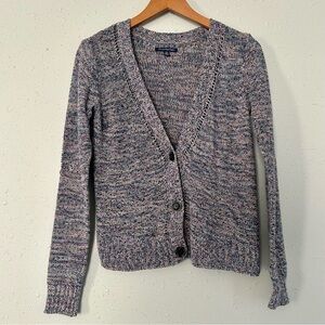 🦋 American Eagle Outfitters Blue Pink Colorful Cardigan Size Medium
